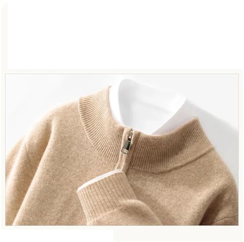 Men's Merino Wool Knit Cardigan Sweater Stand Collar Long Sleeve Zipper Fall Winter Office Outerwear3