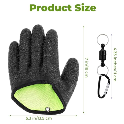 2 Pcs Fishing Gloves with Magnet Release Professional Catch Fish Gloves Non-Slip Waterproof Fish Glove Textured Grip Palm Glove Fisherman Fishing Accessories for Men Women Handling Catching Cleaning