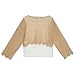 Speechless Girls' 2-Piece Long Sleeve Crochet Sweater with Tank, Tan, Small