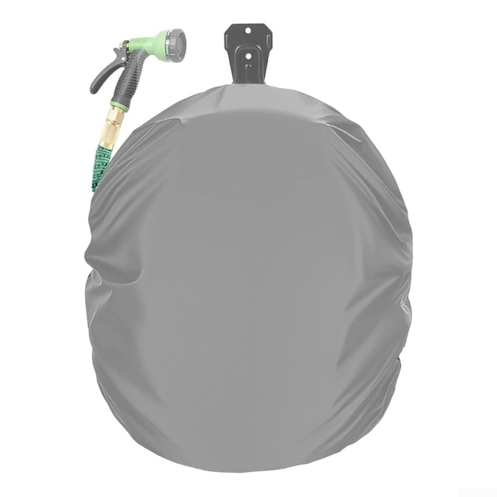 Hosepipes Cover for Garden Hose, Patio, Poolside and Garage, 420D Oxford Weatherproof Storage Cover(Gray)