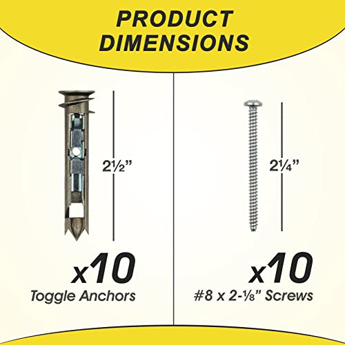 Qualihome HM-14249 Heavy Duty Drywall Anchors And Screws Kit Including Self-Drillingtoggle Anchors & Screws thumb #3
