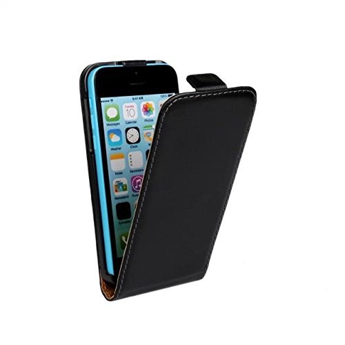 HQ-CLOUD Housse Coque étui avec Rabat Vertical Pour Iphone 5C - Noir - un film offert