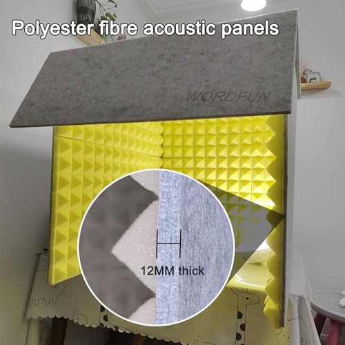 WORDFUN Booth Portátil para Grabación, Sala de Aislamiento Acústico para Estudio en Casa, Cabina de Sonido Auto-construida, Escudo de Aislamiento para Micrófono, Escudo Absorbente Vocal para Oficina en Casa y Estudio miniatura 4