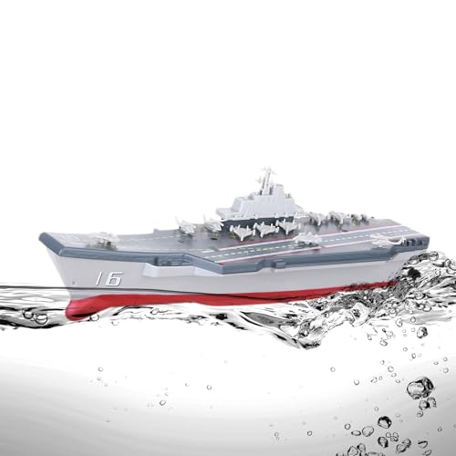 RC Modell Flugzeugträger Liaoning CV-16 ferngesteuert mit integriertem Akku, 22 cm lang, Robustes militärisches Marineschiff Spielzeug, detailgetreue Kriegsschiff Nachbildung für Anfänger u. Profis