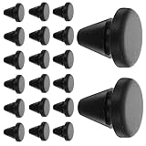 SILENRADAWN 20pcs Black Silicone Tapered Rubber Stopper Plug Φ6.0 with Slot, High Temperature Resistant Hole