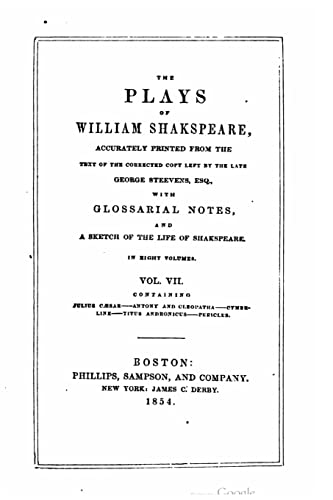 The plays of William Shakspeare, accurately pri... 1519788606 Book Cover