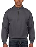 Weicheres Tragegefühl GILDAN Herren Adult Vintage 1/4 Zip Sweatshirt/18800, Gr. Large, Grau (Tweed 276)