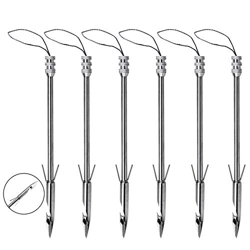 XUPHINX Punte da Pesca, 6pcs Bowfishing Freccette per Caccia con Arco in Acciaio Inox Punta Punte per Caccia PRO Slingshot Catapult Target Game