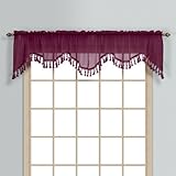 Stoff Inhalt: 100% Polyester United Vorhang Monte Carlo Sheer gewelltem Querbehang, 59 von 18, Burgund
