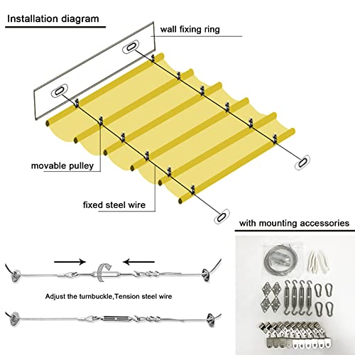 Voile d'ombrage rétractable vagues 0.9x6m imperméable pour pergola - 8