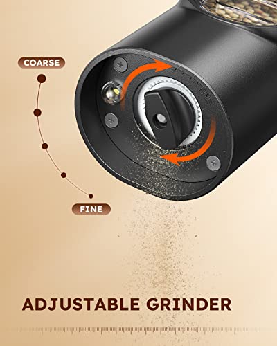 Sangcon Electric Salt And Pepper Grinder Set, Automatic Pepper Mills With Led Light, Battery Powered Salt And Pepper Shakers With Stand, Adjustable Coarseness, One-Handed Operation, Stainless Steel #TOP4