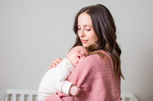 Lulujo Baby Receiving Blanket| Unisex Softest 100% Cotton Muslin Blanket| Neutral Receiving Blanket For Girls & Boys | 28In X 28In | Baby Gift| Strawberries #TOP4