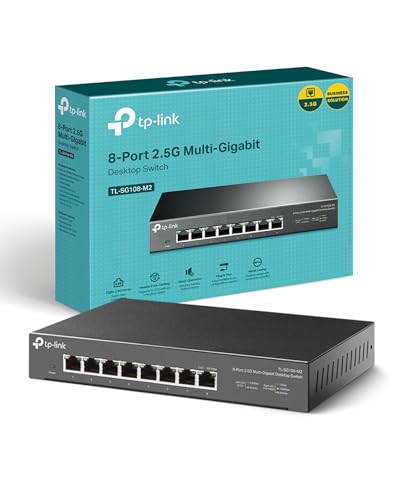 TP-Link Switch 2.5 Gigabit 8 Ports, Boitier Métal, Silencieux sans Ventilateur, Plug-and-Play, Protection à Vie, 100/1000/2500Mbps pour PC, NAS, Serveur,...