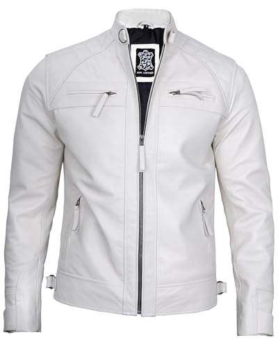 Image of Decrum Leather Jacket Men - Cafe Racer Style Real Lambskin Leather Jackets For Men