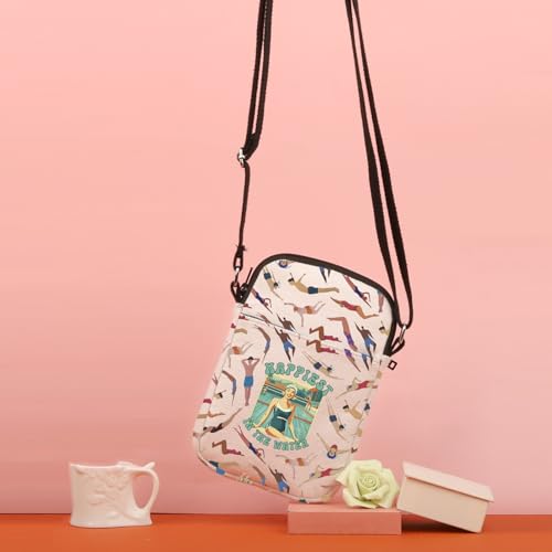 TSOTMO Funny Swim Gift Happiest In The Water Swim Crossbody Bag Women's Swimming Gift Swimmer Gift for Sister4