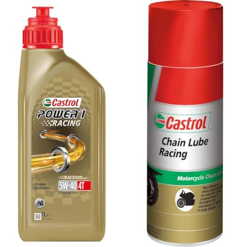 Castrol POWER1 RACING 4T 5W-40, 1 Liter + LUBE RACING, 400 ml