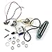 Prewired Guitar Wiring Harness with Dual Hot Rail Humbucker Pickup Set 1 Tone 1 Volume 3-way Switch 1 Jack for Fender Strat Squier Tele Electric Guitar Replacement