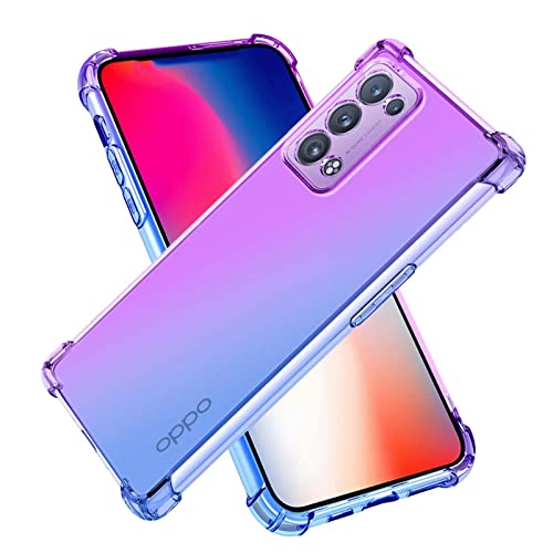 SEAHAI Funda para Nokia C32, Gradiente Vistoso Transparente Cristal TPU Carcasa Estuche, Antigolpes Case de Ultradelgado Suave Silicona Bumper, Morado/Azul