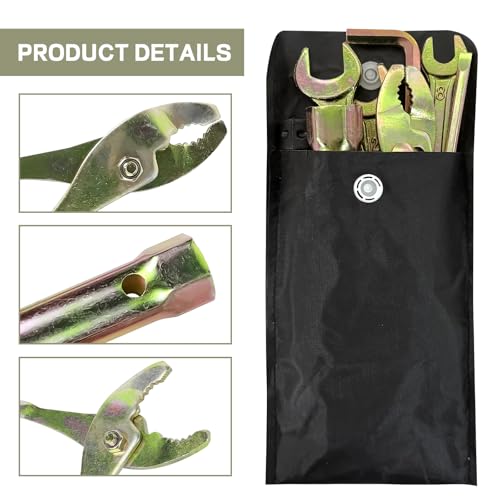 8PCS Motorcycle Repair Tool Kit, Includes Pliers, Double Head Spark Plug Socket, Screwdriver, Wrench, Spanner, Portable Motorcycle Maintenance Tools with Storage Bag, Universal Fit - Image 4