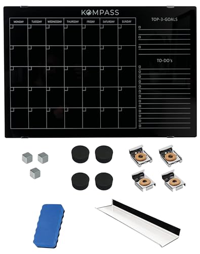 Kompass Monatsplaner | Vision Board Magnettafel– Abwischbarer Wandplaner für...