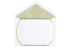 Anna Griffin Sage & Gold Luxury Correspondence Cards - 20 Decorative Die-Cut Cards