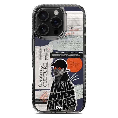 Image of DailyObjects Hustle When They Rest Stride 2.0 Magnetic Case Cover Compatible with iPhone 16 Pro | Wireless Charging Slim Back Cover | 2 Layer Edge Protection & Shockproof
