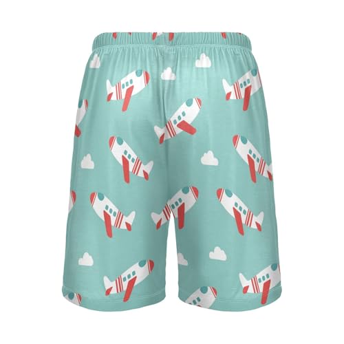 J JOYSAY Airplane Cloud Blue Pajama Shorts Mens Lounge Sleep Shorts Lightweight Men Pajama Bottoms3
