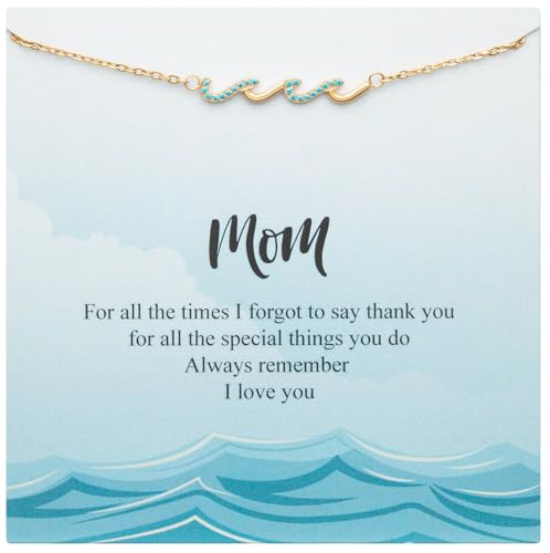 Wave Bracelet for Women - Friend Birthday Gifts for Mom, Best Friend, Daughter, Sister or Bestie - 14k Gold Jewelry, Mothers Day Bracelet, Soul Sister or Big Sisters Keepsake, Gift for Her
