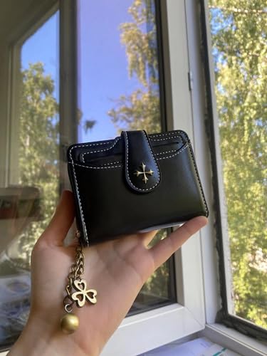 GGOOB Small Wallet for Women Zip Bifold Vintage Wallet Goth Purse Mini Leather Cash Wallets with Zipper Coin Pocket2