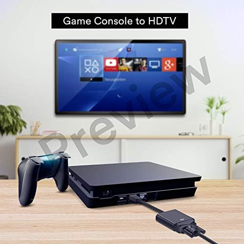 Cableader HDMI to VGA 1080P, HDMI male to VGA female with audio for laptop,pc,desktop,TVbox,xbox ,PS3,PS4 etc ---black