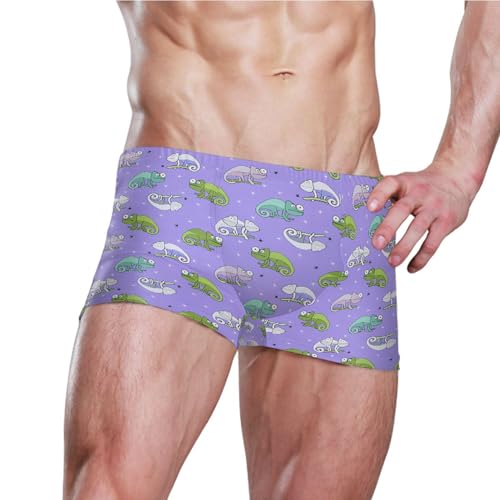 Purple Lizard Mens Swim Trunk Swimwear Bathing Suit Swim Brief Square Leg Board Short S B04053193