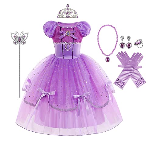 MYRISAM Robe de Sofia de Carnaval Déguisements Filles Princesse Costume de Raiponce Enfants Conte de Fée Halloween Cosplay Noël Robe de Soirée Cérémonie...