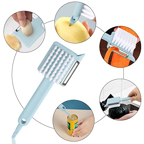6 Piece Vegetable Brush Fruit Vegetable Brush, Plastic Veggie Brushes Fruit Scrubber With Flexible Bristles, Home Fruit Brush Fruit Vegetable Cleaning Brush For Fruits, Potatoes, Carrots, Corn #TOP1