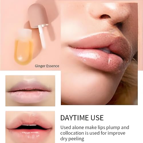 Base Moisturizer Praller Lipgloss, natürliches Lippenverstärker- und Lippenpflegeserum, Tag- und Nachtpflege, natürlicher Lippenverstärker für vollere, weichere Lippen, dauerhafte sexy Lippen