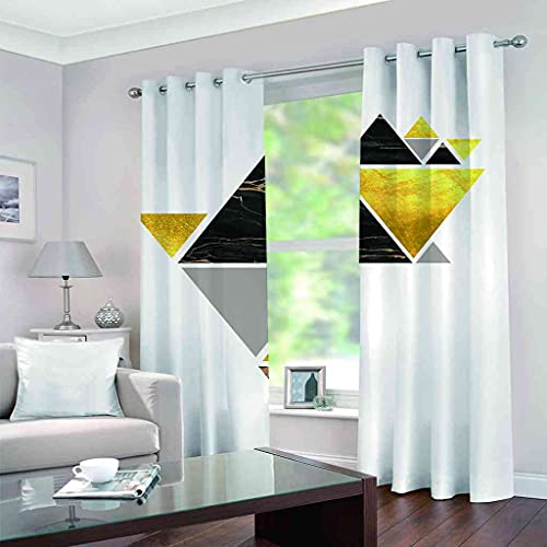 Rideaux de Fenêtre pour Chambre et Cuisine Moderne 3D Triangle d'or - 4