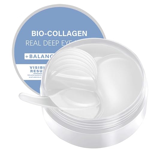 60Pcs Bio-Collagen Eye Patches Under Eye Patches Masks for Dark Circles Korean Vegan collagen eye serum Puffy Eyes Fine Lines Wrinkles Eye Bags Treatment with Collagen and Hyaluronic Acid