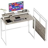 AVEC SUPPORT AMOVIBLE : Équipé d'un support amovible qui sert de rehausseur d'écran pour améliorer votre posture ou d'étagère supplémentaire pour livres et objets déco, ce bureau d'ordinateur vous aide à garder votre espace de travail organisé et ergonomique.