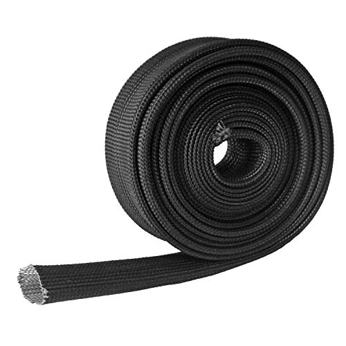 Heat Wrap Shield Sleeve For Wire Hose Auto Fiberglass 10FT-15.24MM(3 5 ) Black Exhaust Heat Shield For Car Wire Loom Heat Shield Brake Line Cable Heat Shield