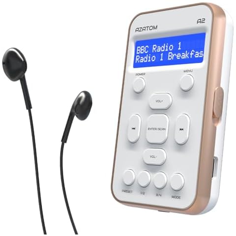 AZATOM A2 Portable DAB/DAB+ Radio with Earphones Cover
