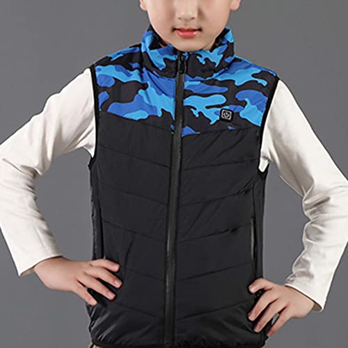Kids Heated Vest 3 Adjustable Temperature Heating Gilet Boys Girls Camo Patchwork Heated Jacket USB Body Warmer Vest4