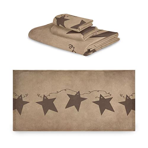 Primitive-Bath-Towels-Set-of-3Vintage-Country-Rustic-Texas-Star-Farmhouse-Decoractive-Bathroom-Towels-Set-1-Bath-Towel1-Hand-Towel1-WashclothSoft-Shower-Towels-for-Bathroom-Beach-Gym-Spa Primitive Bath Towels Set of 3Vintage Country Rustic Texas Star Farmhouse Decoractive Bathroom Towels Set 1 Bath Towel1 Hand Towel1 WashclothSoft Shower Towels for Bathroom Beach Gym Spa