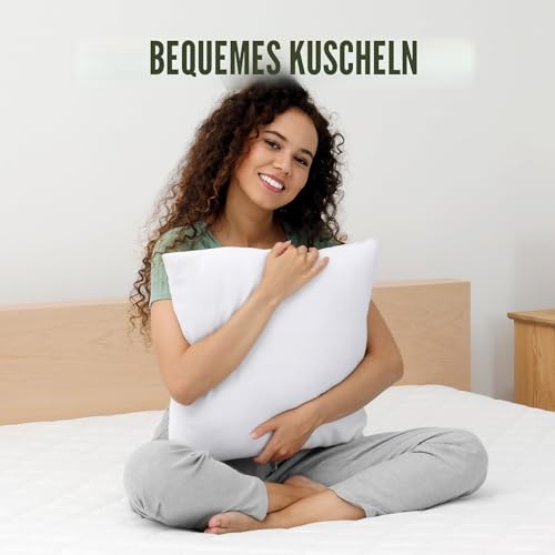 Utopia Bedding Dekokissen (1er-Set, Weiß) – 50 x 50 cm Daunenalternative Kissen für Bett… – Ansicht 5