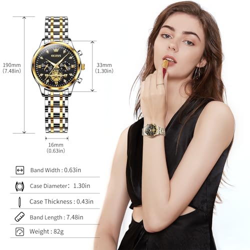 Image of OLEVS Watch Women Silver Watches for Women Luxury for Small Wrists Dress Stainless Steel Women's Wrist Watches Easy to Read Reloj para Mujer Black /Blue /Gold /Green /Pink /Purple