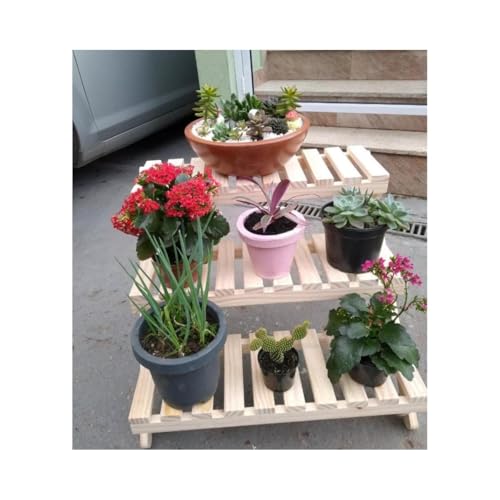 Floreira Jardim Verdical Estate Para Vasos Plantas Flores Madeira Pinus 3 Andares