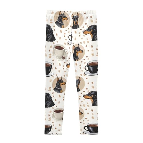 Animal Dog Coffee Beans Girls Leggings Soft Stretch Workout Yoga Dance Pants for Kids Casual Tights2