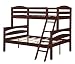 Dorel Living Brady Twin over Full Solid Wood Kid's Bunk Bed with Ladder, Espresso