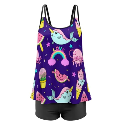 Maillot de Bain Tankini Femme avec Short Bikini Grande Taille Robe de Plage - 4