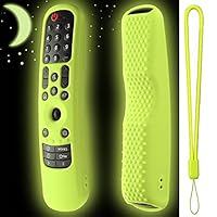 Hi Color Silicone Remote Cover Compatitive with LG Magic Remote Control AN-MR21GA MR22GA MR23GN, Silicone Case for LG Smart TV Remote with Lanyard (Glow green)