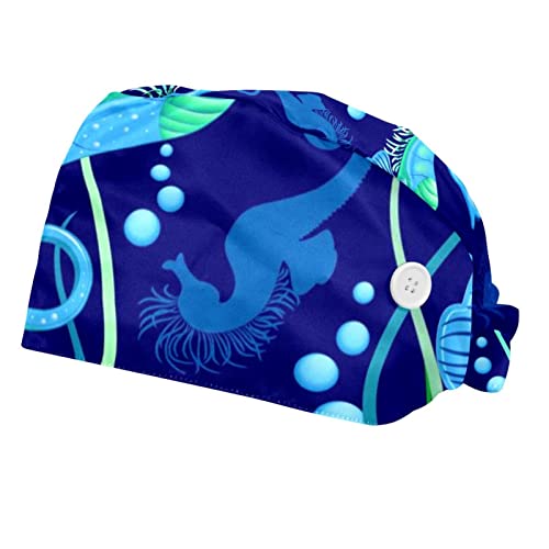 Chapeaux de travail motif hippocampe pour la cuisine et les soins du quotidien