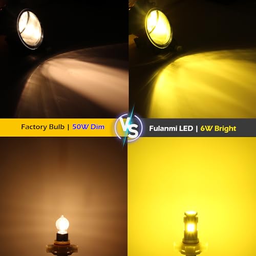 Image of 5202 LED Fog Light Bulbs 3000K Gold Yellow, Pack of 2 | 2000 Lumens Super Bright 12V LED Bulb Replacement for Car Truck SUV, Compatible with H16 PS19W PS24W 5201